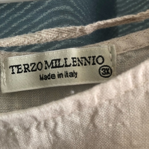 Terzo Millennio  100% linen - 3x -Cream Blouse with Lace Detail- made in Italy - Picture 4 of 10
